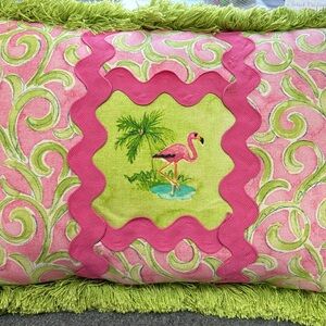 Lilly Pulitzer Pillow Pink Flamingo